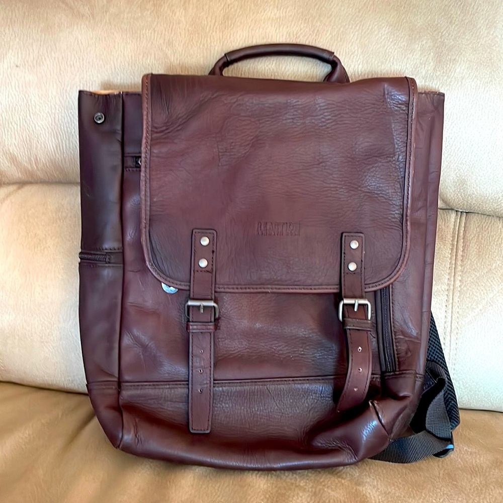 Kenneth Cole Men’s Leather Backpack Computer Bag